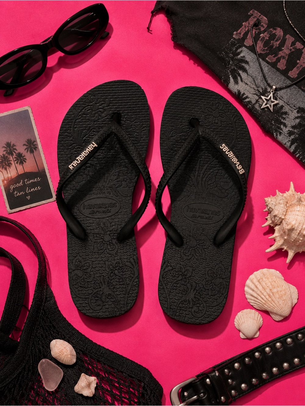 Havaianas Black Sandals Classic Minimalist Design